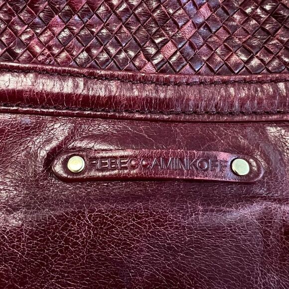 Rebecca Minkoff Endless Love Woven Satchel Bag Purse Gold Tone Hardware Luxury - Picture 8 of 13